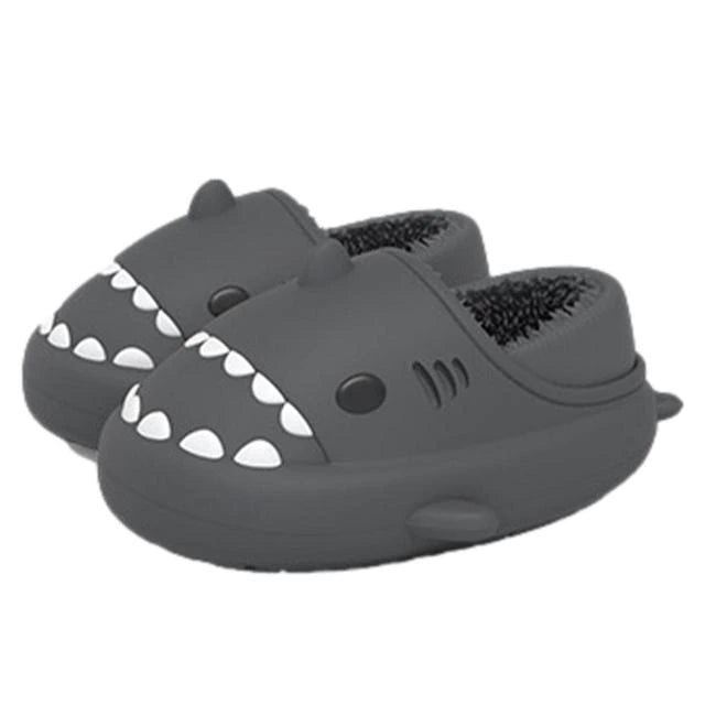 Winter Plush Shark Slippers Cute Warm Waterproof Sandals