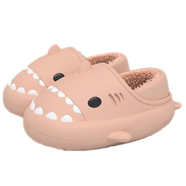 Winter Plush Shark Slippers Cute Warm Waterproof Sandals
