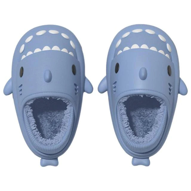 Winter Plush Shark Slippers Cute Warm Waterproof Sandals