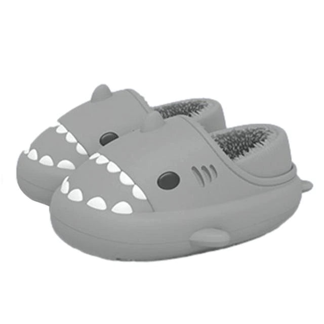 Winter Plush Shark Slippers Cute Warm Waterproof Sandals